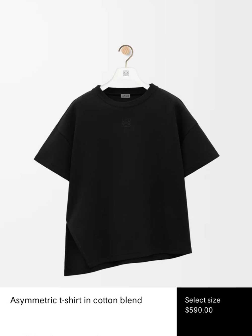 Loewe Black Embroidered Logo Crewneck Tee